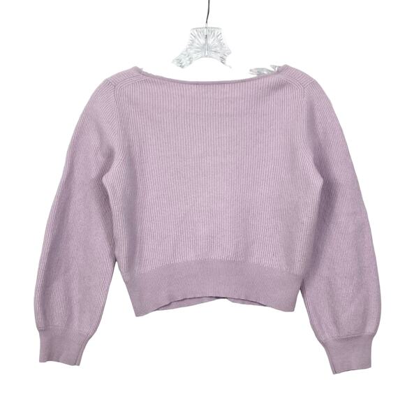 NWOT BABATON Sweater M Lilac Wool Linen Balloon-Long-Sl”Column Heather Mauve - Picture 3 of 10